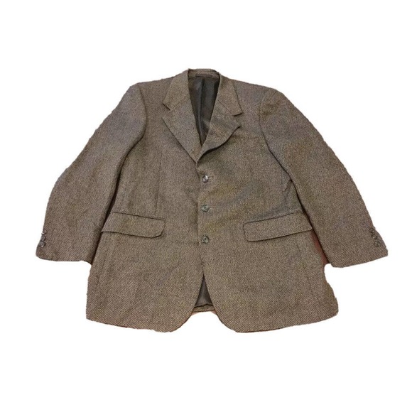 Bernhard Altman 41R 41 R Brown Houndstooth Wool Blazer Sportcoat Jacket Men’s B4 - Picture 1 of 6